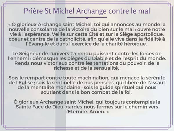 Prière à St Michel Archange contre le mal