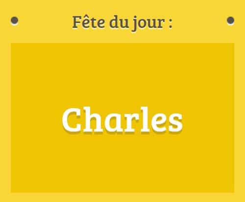 Prénom Charles fête le 04 novembre