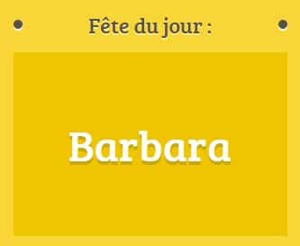 Prénom Barbara fête le 04 décembre