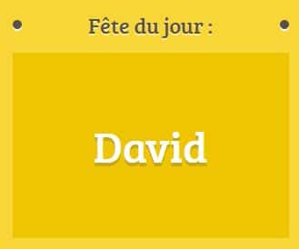Prénom David fête le 29 décembre