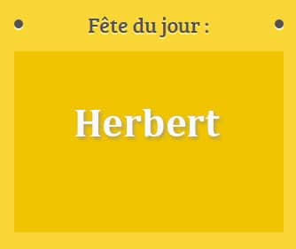 Prénom Herbert fête le 20 Mars