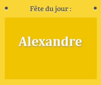 Prénom Alexandre fête le 22 Avril