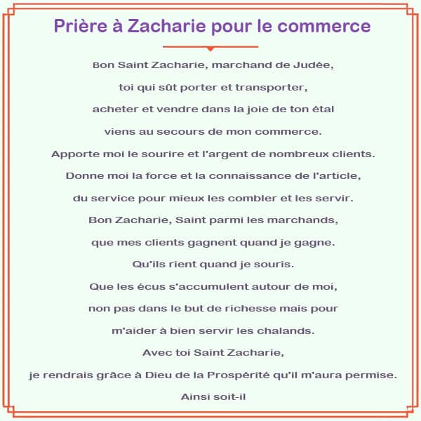 La vraie prière secrète à saint Zacharie que les commerçant font pour réussir dans le commerce