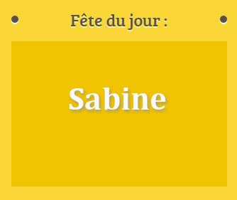 Prénom Sabine fête le 29 Août
