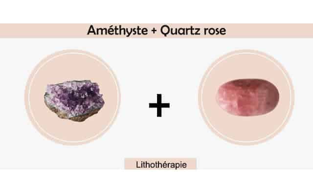 Améthyste et quartz rose combinés ensemble : 