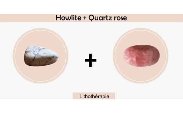 Howlite et quartz rose combinés ensemble :
