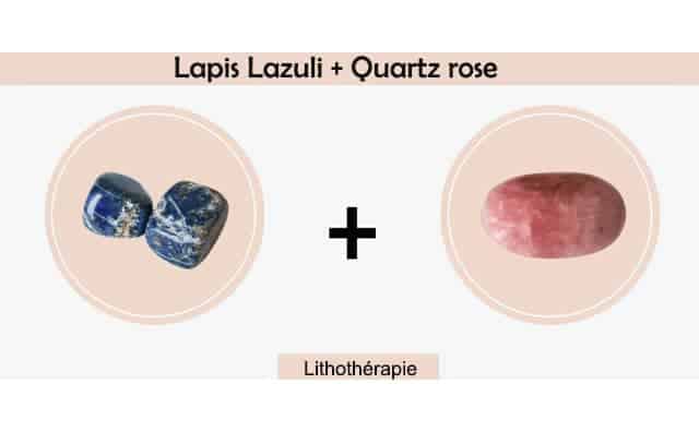Lapis Lazuli et quartz rose combinés ensemble :