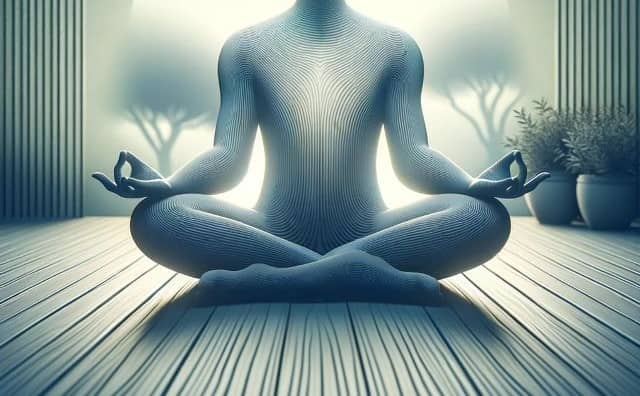 Personne sereine pratiquant la méditation :