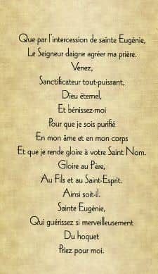 Prière de soulagement en cas de hoquet subit :