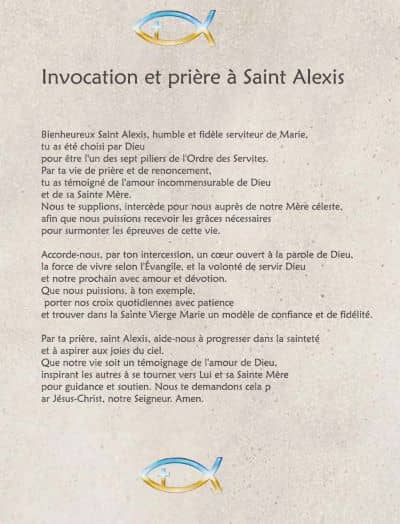 Prière à Saint Alexis Falconieri à imprimer