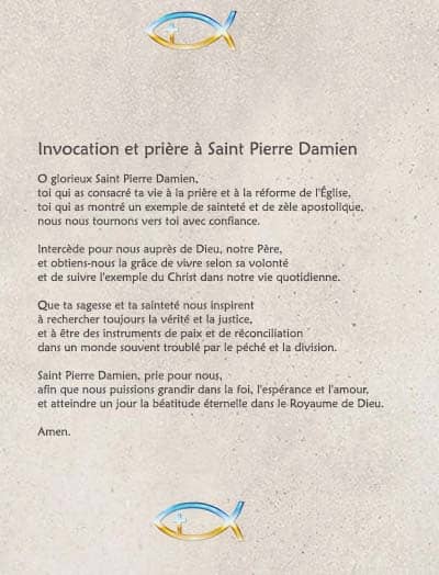 Prière à Saint Pierre Damien à imprimer