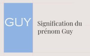 Qu'est-ce que signifie Guy ?