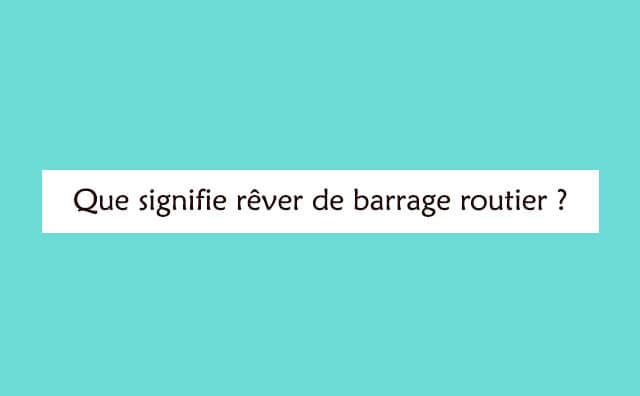 Interprétation détaillée d'un rêve de barrage routier :