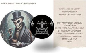 Le baron Samedi règne sur la mort, l'au-delà et la transition entre les mondes.